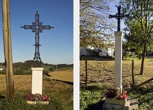 Croix de Chemin dite de "Tuhail" et croix monumentale près de Bergereta